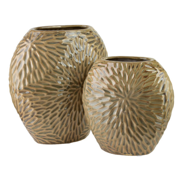 Keramik Vase Beige Struktur – Elegante Vase YARINE