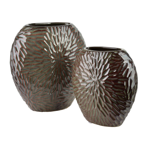 Keramik Vase YARINE Violett Modern 20cm – Stilvolle Dekovase
