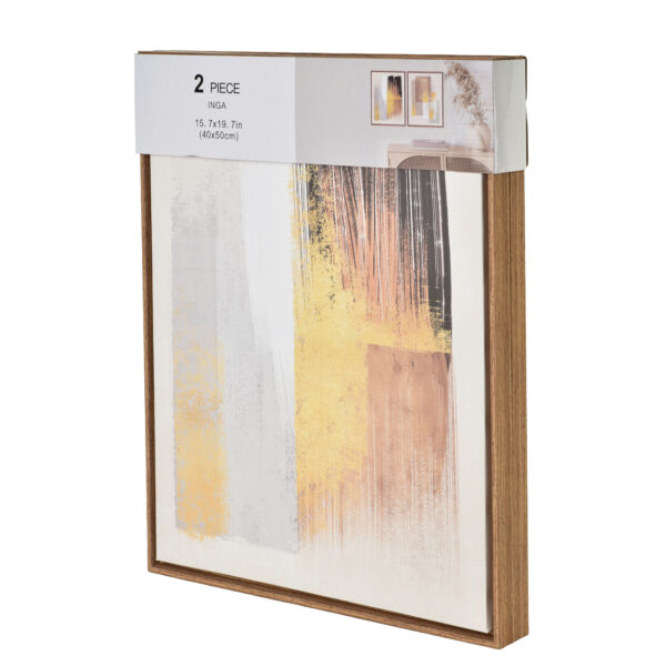 Wandbilder Set modern beige – 2er Bilder Set abstrakt 40x50 cm