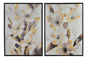 Wandbilder Set Blumen gold – 2er Bilder Set elegant 50x70 cm