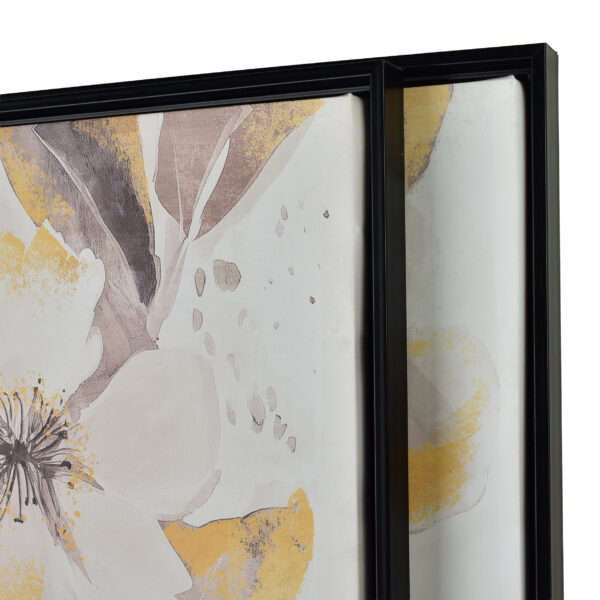 Wandbilder Set Blumen gold – 2er Bilder Set elegant 50x70 cm