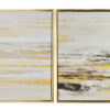 Wandbilder Set abstrakt gold – 2er Bilder Set modern 40x50 cm