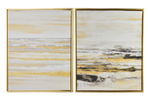 Wandbilder Set abstrakt gold – 2er Bilder Set modern 40x50 cm