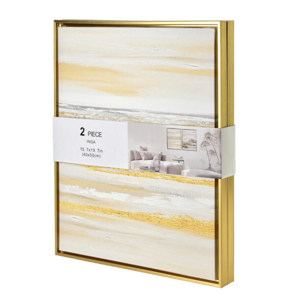Wandbilder Set abstrakt gold – 2er Bilder Set modern 40x50 cm