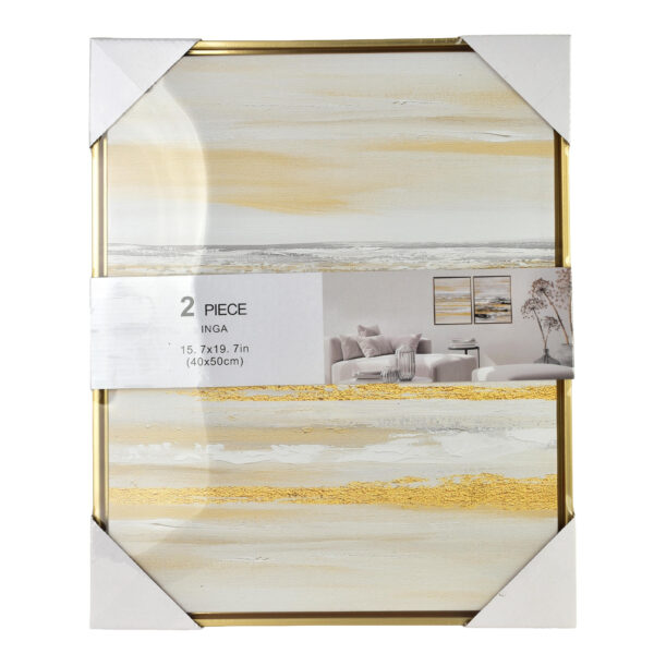 Wandbilder Set abstrakt gold – 2er Bilder Set modern 40x50 cm
