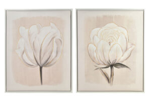 Wandbilder Set Blumen weiß – 2er Bilder Set elegant 40x50 cm