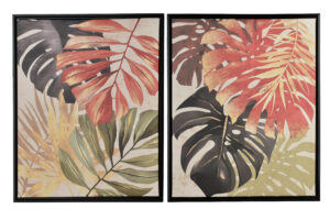 Wandbilder Tropische Blätter – 2er Set Bilder Jungle Stil 40x50 cm