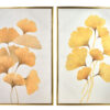 Wandbilder Gold Blätter – Elegantes 2er Set Bilder Modern 50x70 cm