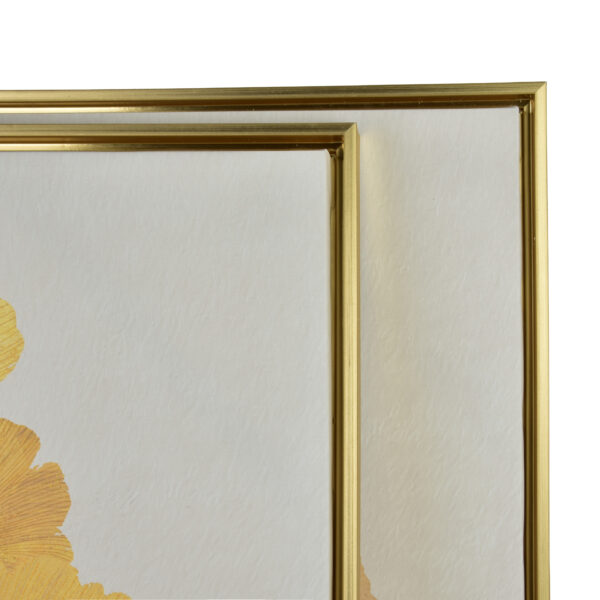 Wandbilder Gold Blätter – Elegantes 2er Set Bilder Modern 50x70 cm