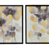 Wandbilder Blumen Gold Schwarz – Elegantes 2er Set Modern 40x40 cm