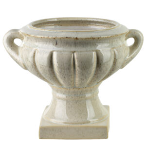 Keramik Vase Beige – Dekorativer Blumentopf im Kelch Design EVAM