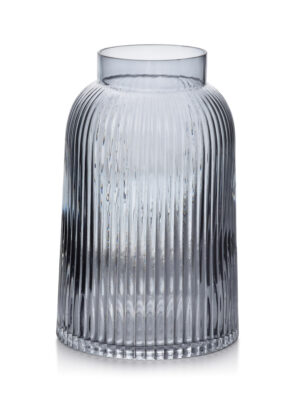 Glasvase Grau 24 cm – Serenite Vase mit Strukturglas