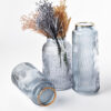 Glasvase Grau 24 cm – Serenite Vase mit Strukturglas