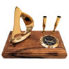 Elegantes Schreibtischset Yacht und Kompass aus Holz