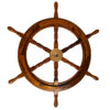 Holzsteuerrad 75 cm mit Messingeinsatz – Maritime Deko