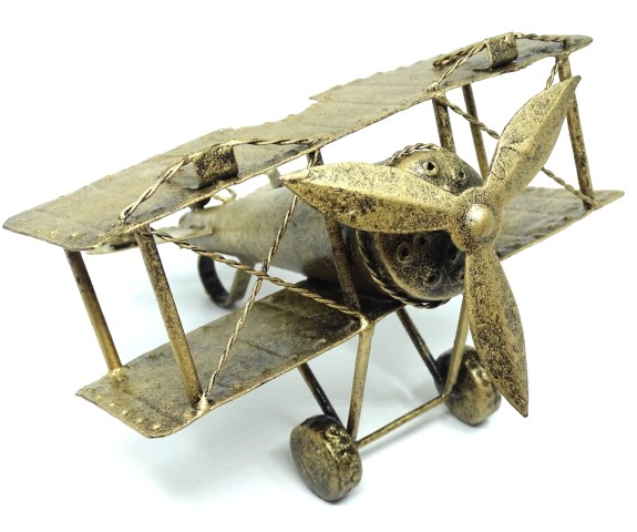 Doppeldecker Modellflugzeug – Retro Flugzeug aus Metall
