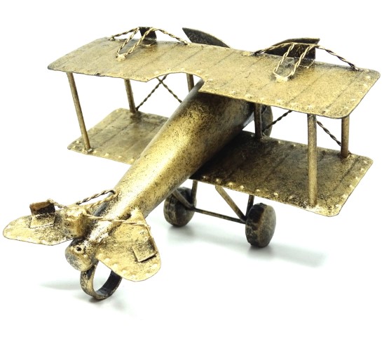 Doppeldecker Modellflugzeug – Retro Flugzeug aus Metall