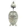 Fabergé Ei Dekoration – Elegante Schmuckdose Weiß Silber