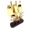 Messingschiff auf Holzsockel – Maritime Deko N-3615A