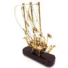 Messingschiff auf Holzsockel – Maritime Deko N-3615A