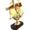 Messingschiff auf Holzsockel 20 cm – Maritime Deko