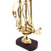 Messingschiff auf Holzsockel 20 cm – Maritime Deko