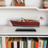 Motorboot-Modell aus Holz 26 cm – Maritime Deko