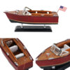 Motorboot-Modell aus Holz 26 cm – Maritime Deko