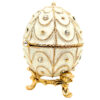 Fabergé Ei Schatulle Weiß Gold mit Kristallen – Luxus Deko