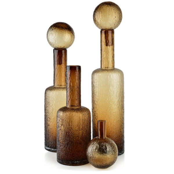 Dekorative Glas-Karaffe Bernstein SERENITE 50,5 cm – Handgefertigtes Design