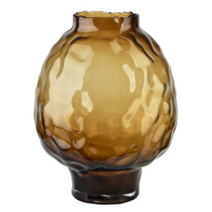 Runde Glasvase SERENITE Bernstein – Handgefertigte Designvase