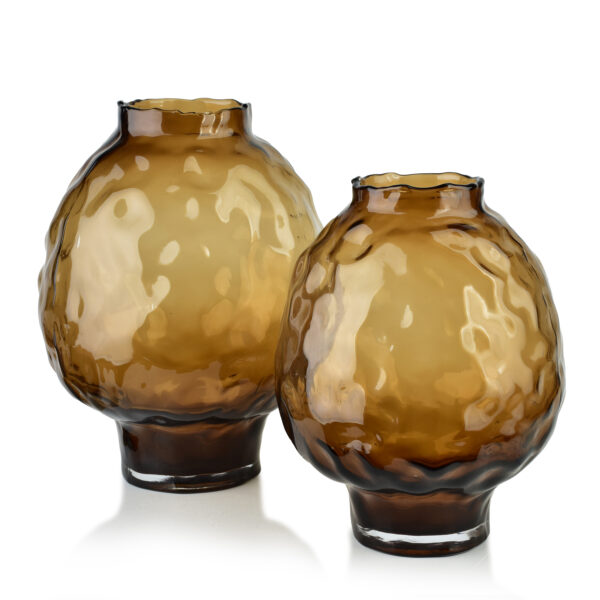 Bernsteinfarbene Glasvase SERENITE – Handgefertigte Designvase