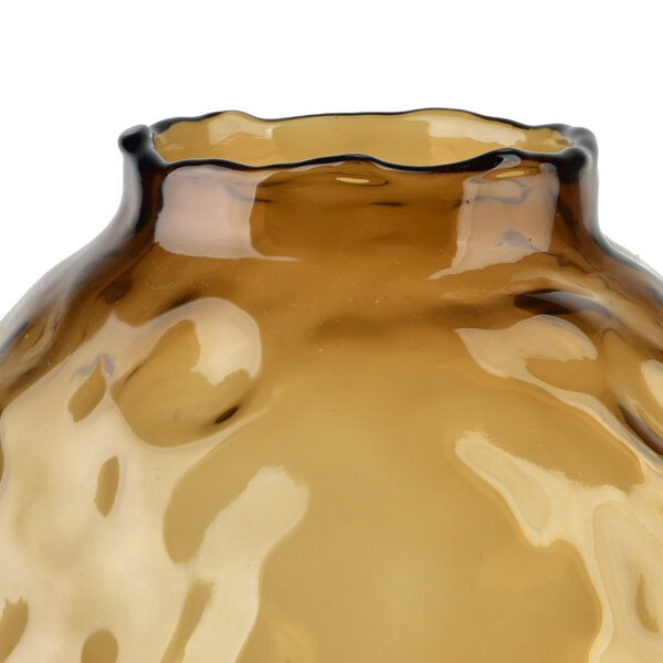 Bernsteinfarbene Glasvase SERENITE – Handgefertigte Designvase