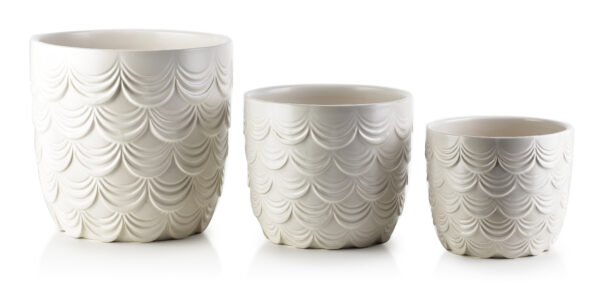 Weiße Keramik Pflanzgefäße – Elegantes 3er Set