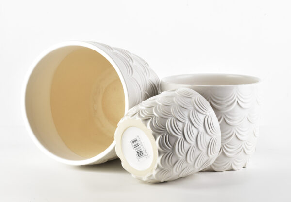 Weiße Keramik Pflanzgefäße – Elegantes 3er Set