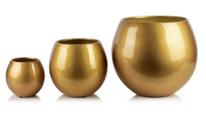 Goldene Keramikübertöpfe NEVA GOLD – 3er Set
