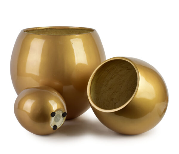 Goldene Keramikübertöpfe NEVA GOLD – 3er Set