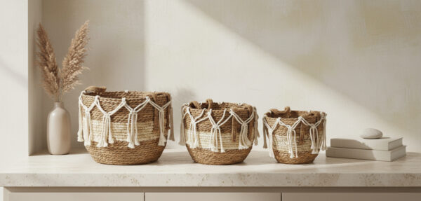 Natur Korb Set 3-teilig - Stilvolle Boho Deko