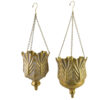Goldene Blumenampeln MARINA – dekoratives 2er Set