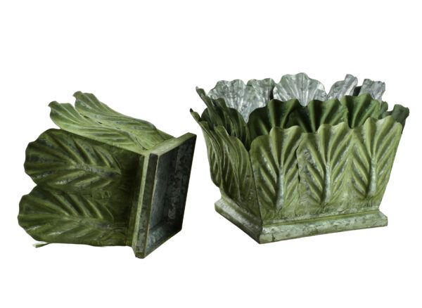 Grüne Metall Pflanzgefäße – Elegantes 3er Set