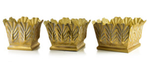 Goldene Metall Pflanzgefäße – Elegantes 3er Set