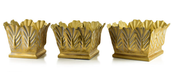 Goldene Metall Pflanzgefäße – Elegantes 3er Set