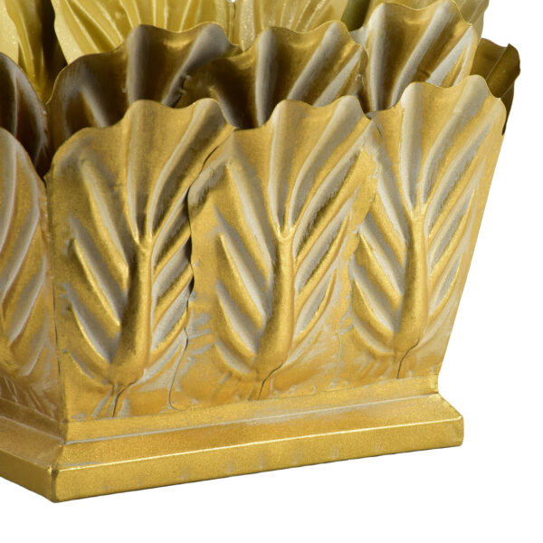 Goldene Metall Pflanzgefäße – Elegantes 3er Set