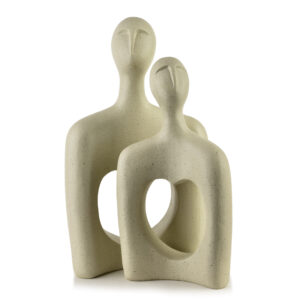 Dekofiguren Set MANON – 2 abstrakte Skulpturen in Beige