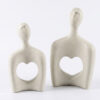 Dekofiguren Set MANON – 2 abstrakte Skulpturen in Beige