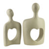Dekofiguren Set MANON – 2 abstrakte Skulpturen in Beige