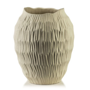 Strukturvase MANON 24,5 cm – Moderne Vase in Beige