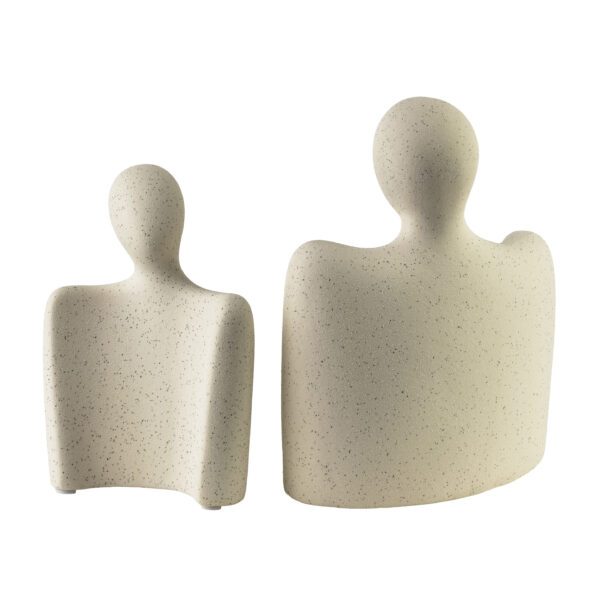 Skulpturen Set MANON 2er – Exklusive Dekofiguren in Beige 20 cm