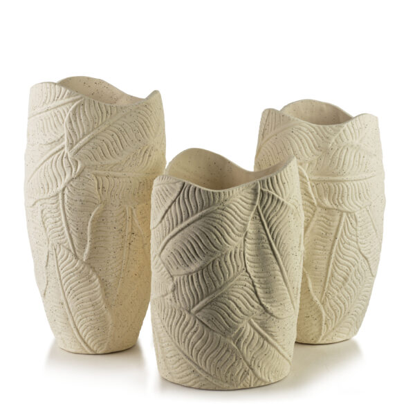 Blattmuster Vase MANON 30 cm – Luxuriöse Premium Designvase