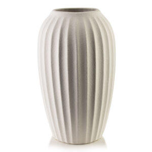Rillenvase MANON 30 cm – Elegante Premium Vase aus Polyresin